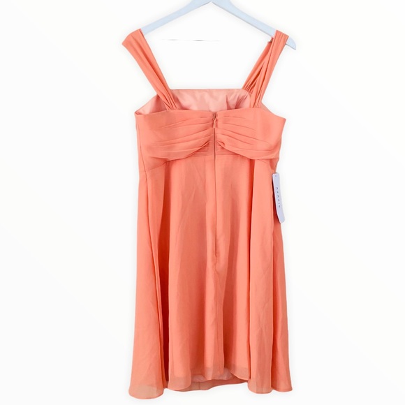 Azazie NWT 2 Pc. Olivia Coral Chiffon Flowy Dress Size 8 - Picture 8 of 12